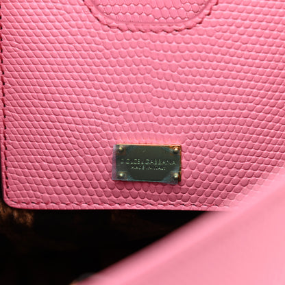 Dolce & Gabbana Lizard Calfskin Embossed Medium Monica Top Handle Bag Rosa Intenso 6 of 9
