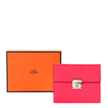 Hermes Epsom Clic Mini Card Holder Rose Extreme 9 of 9