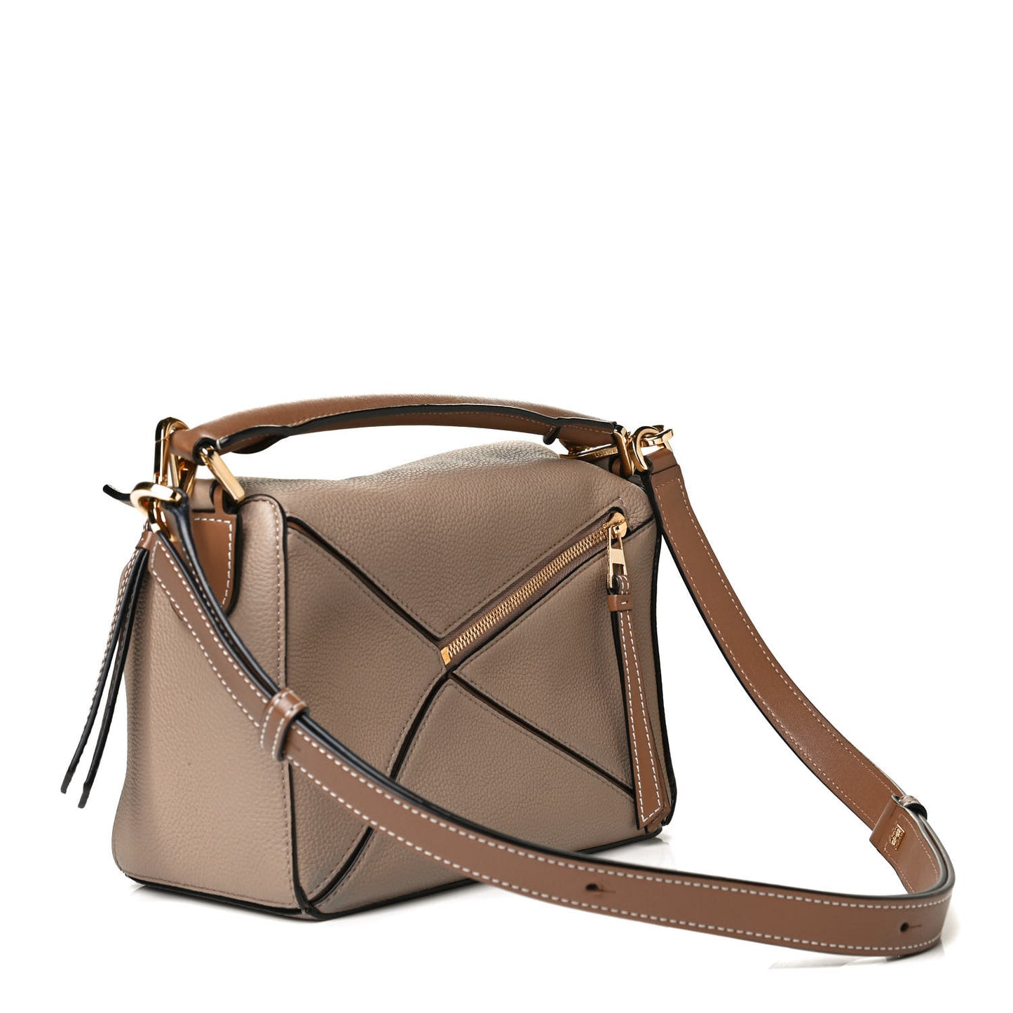 Grained Calfskin Small Puzzle Bag Sand Mink