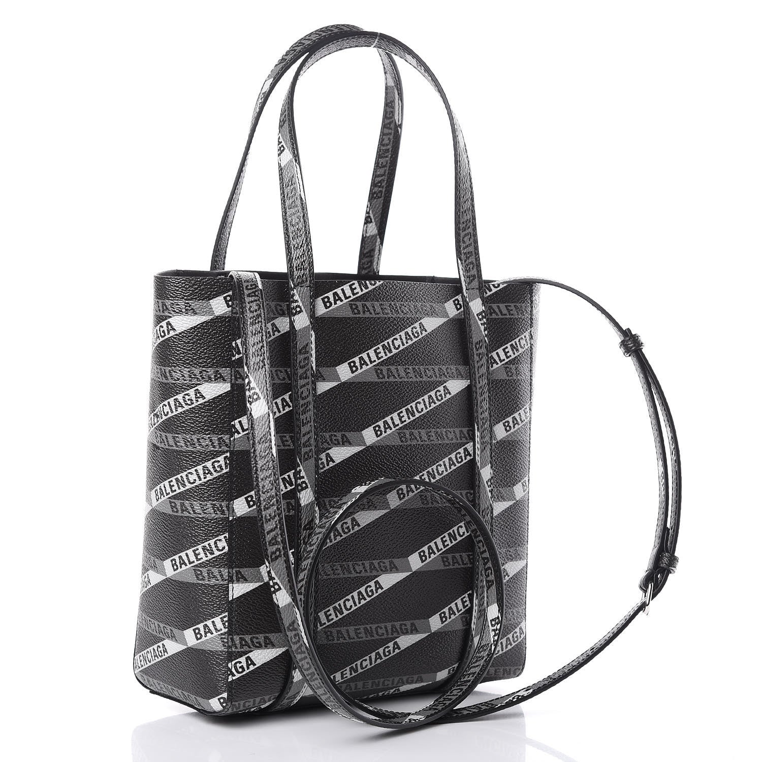 Balenciaga Coated Canvas Losange Monogram XXS Tote Black Grey 3 of 7