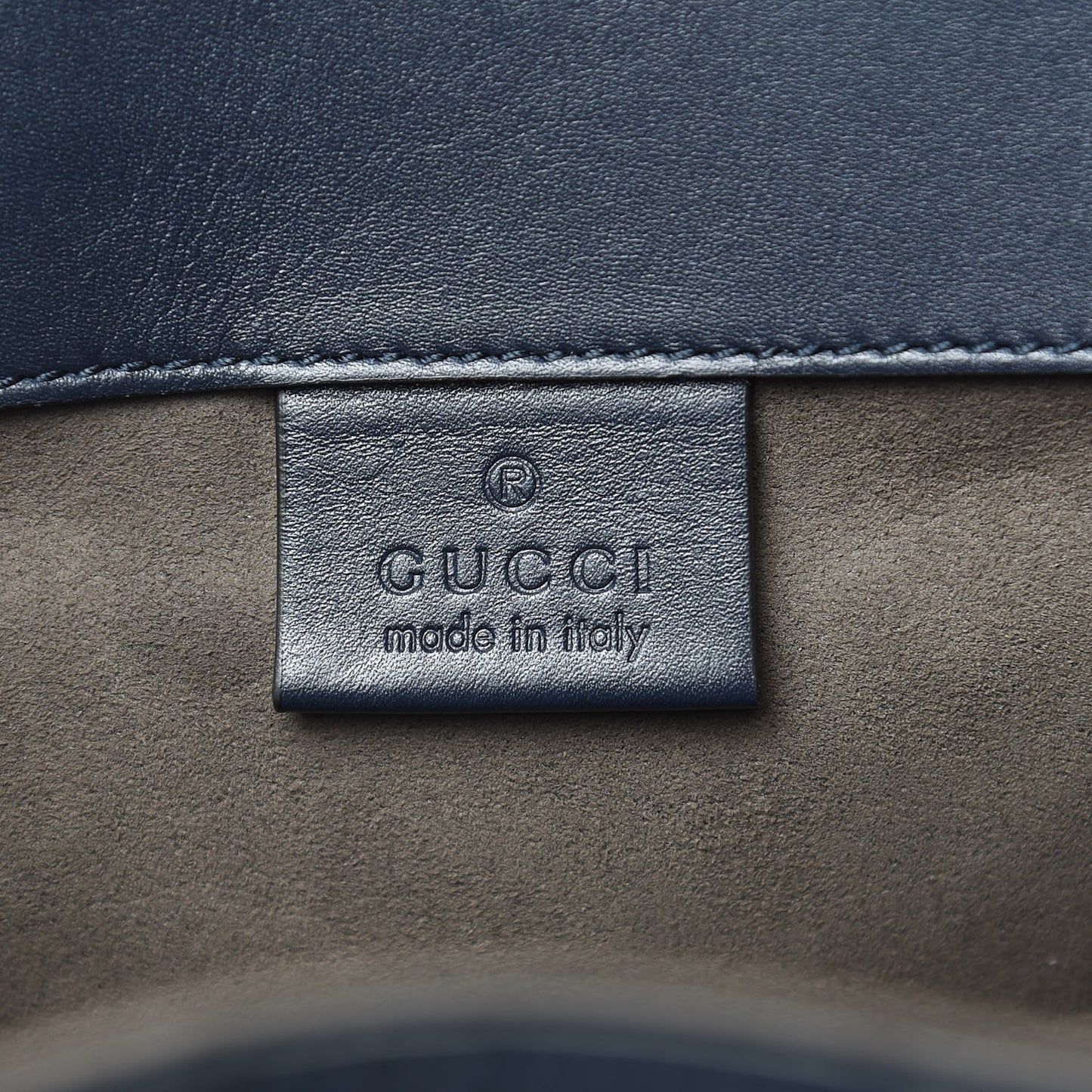 Guccissima Signature Double Buckle Backpack Blue