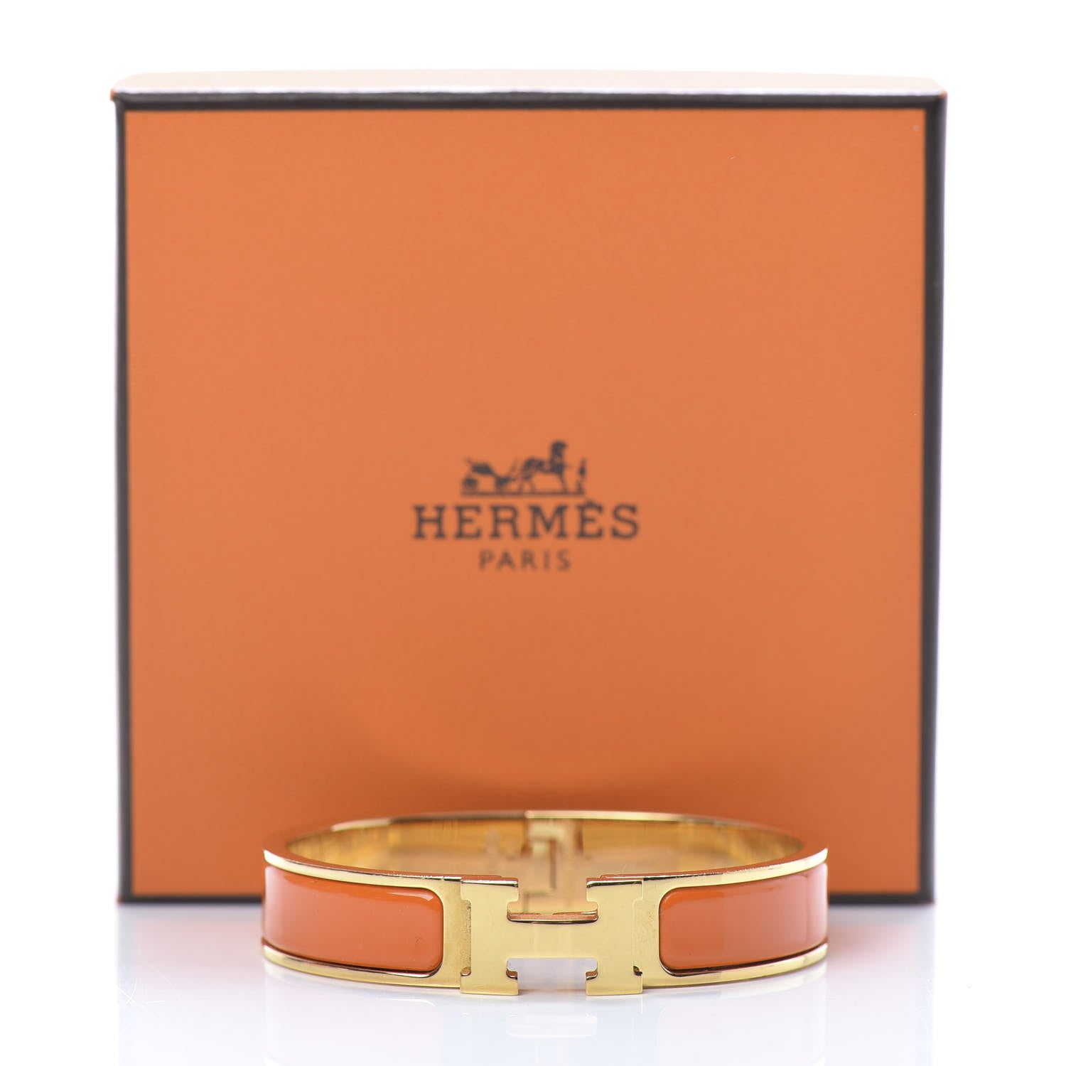 Hermes Enamel Narrow Clic Clac H Bracelet PM Orange 6 of 6