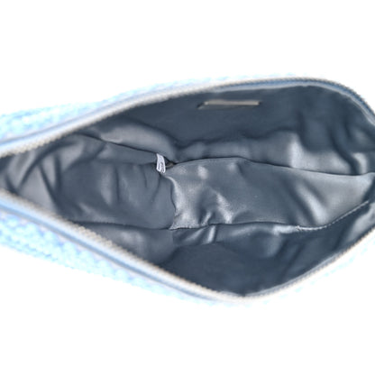 Prada Satin Crystal Triangle Pouch Celeste 5 of 10