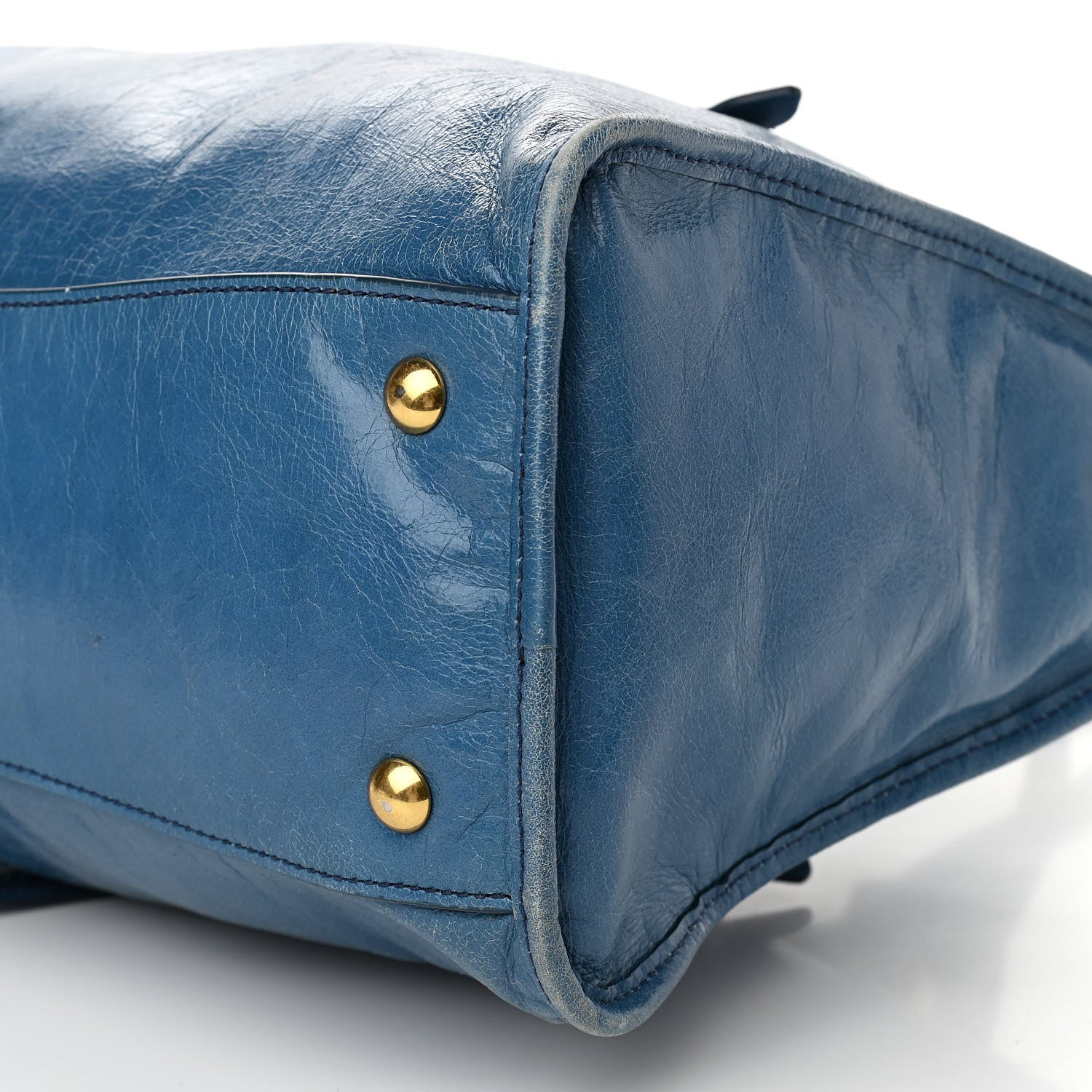 Miu Miu Vitello Shine Zip Tote Oceano 6 of 9