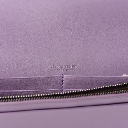 Bottega Veneta Nappa Intrecciato Checker Continental Wallet on Chain Quetsche Wisteria 6 of 7