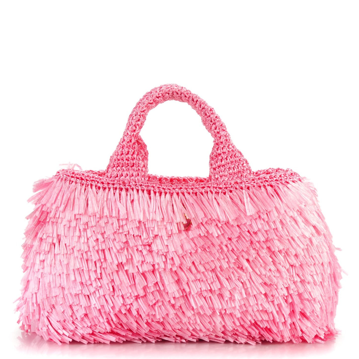 Rayon Raffia Grass Tote Rosa