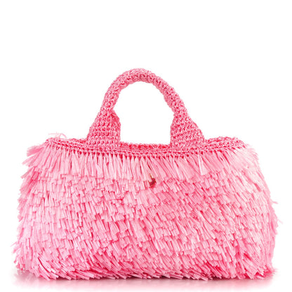 Prada Rayon Raffia Grass Tote Rosa 1 of 8