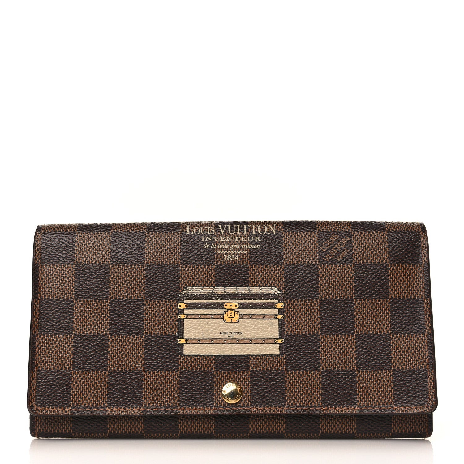 Louis Vuitton Damier Ebene Trunks and Locks Sarah Wallet 1 of 7