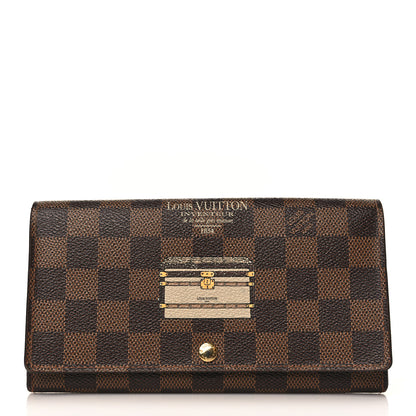Louis Vuitton Damier Ebene Trunks and Locks Sarah Wallet 1 of 7