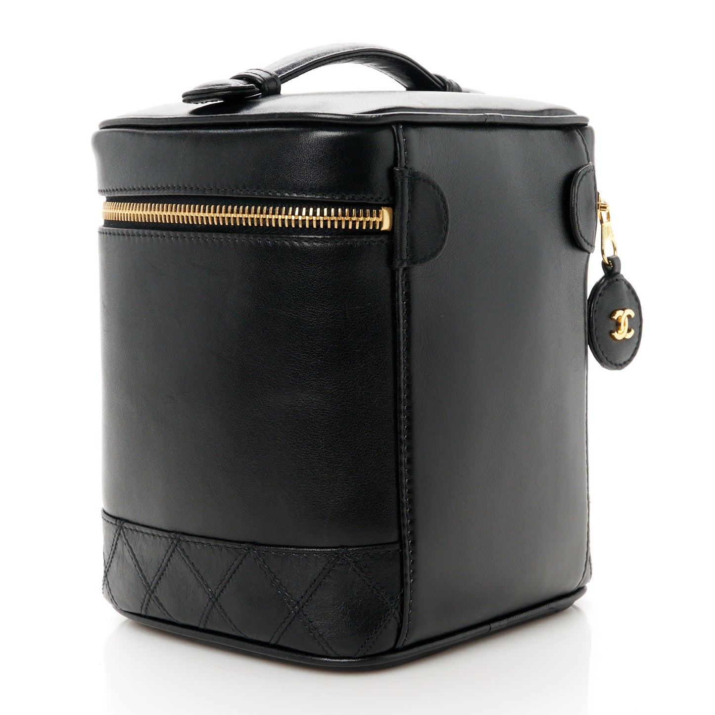Calfskin Cosmetic Vanity Bag Black