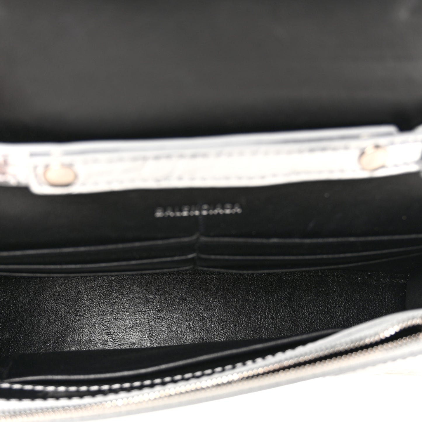 Metallic Calfskin Crocodile Embossed Hourglass Chain Bag Silver