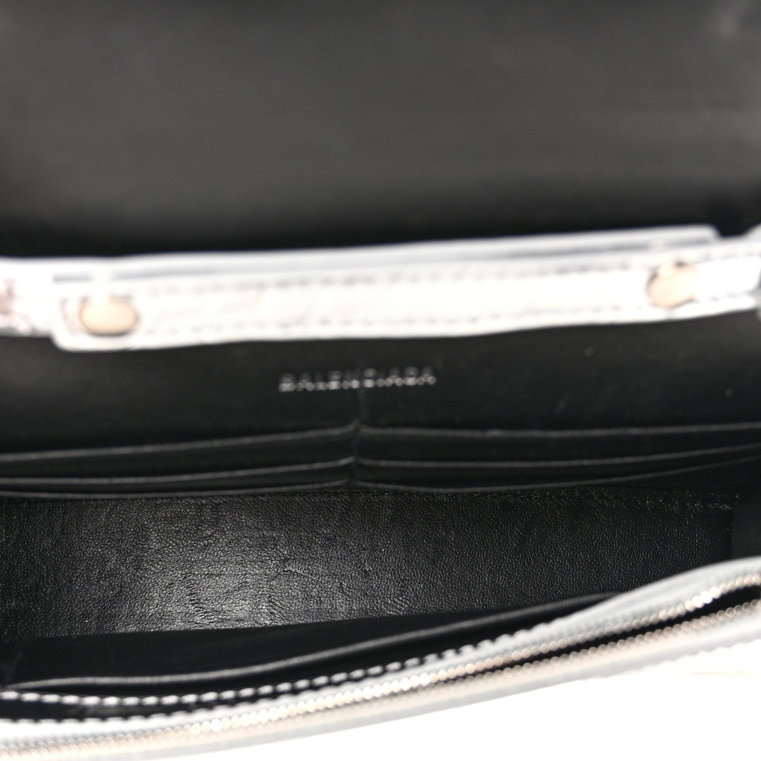 Balenciaga Metallic Calfskin Crocodile Embossed Hourglass Chain Bag Silver 5 of 10