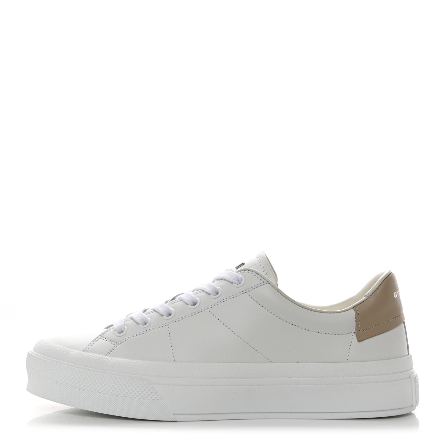 Calfskin Womens City Sport Sneakers 38 White Beige
