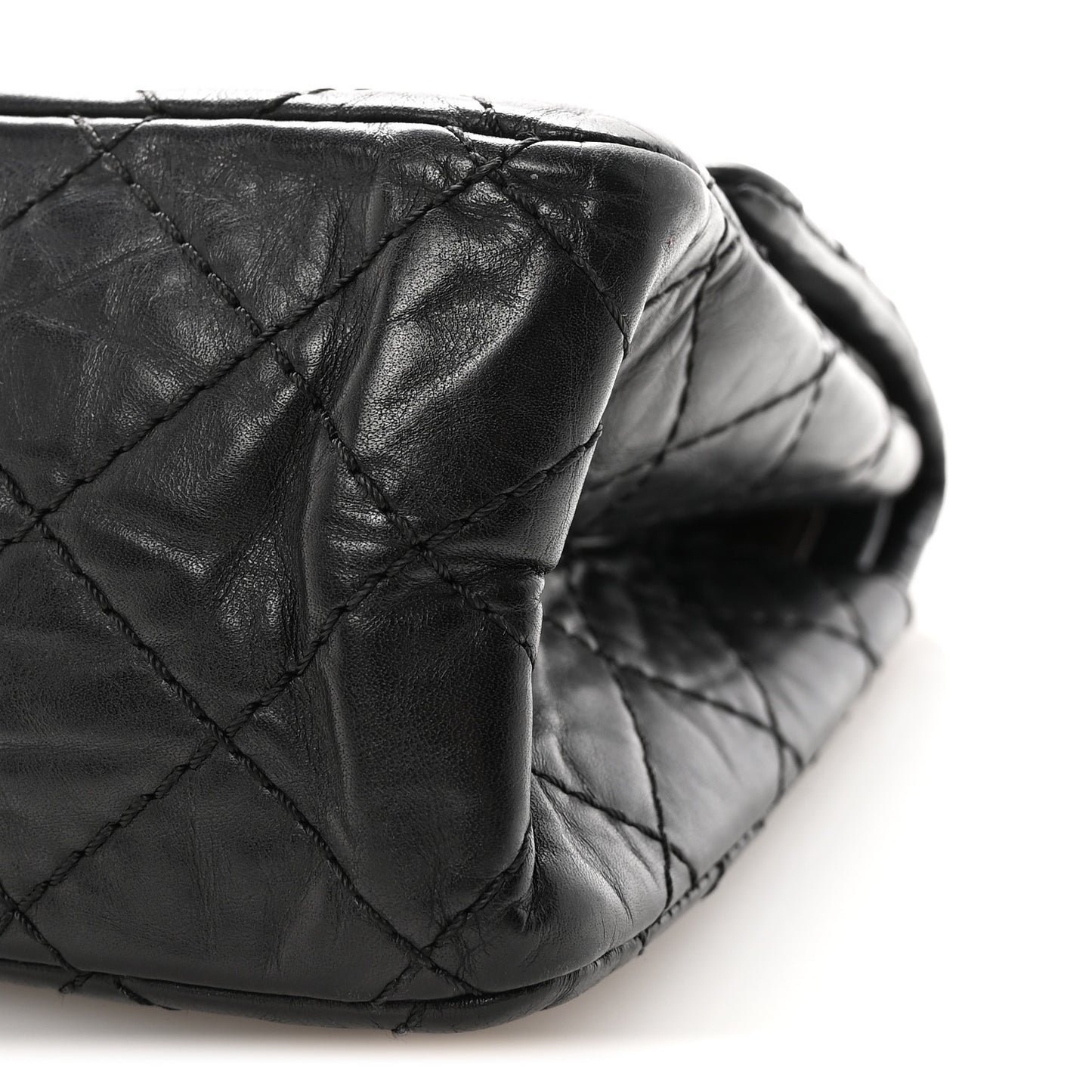 Aged Calfskin Quilted 2.55 Reissue 225 Flap Black