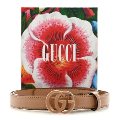 Gucci Azalea Calfskin Enamel Monochrome Double G 20mm Belt 95 38 Camelia 5 of 5