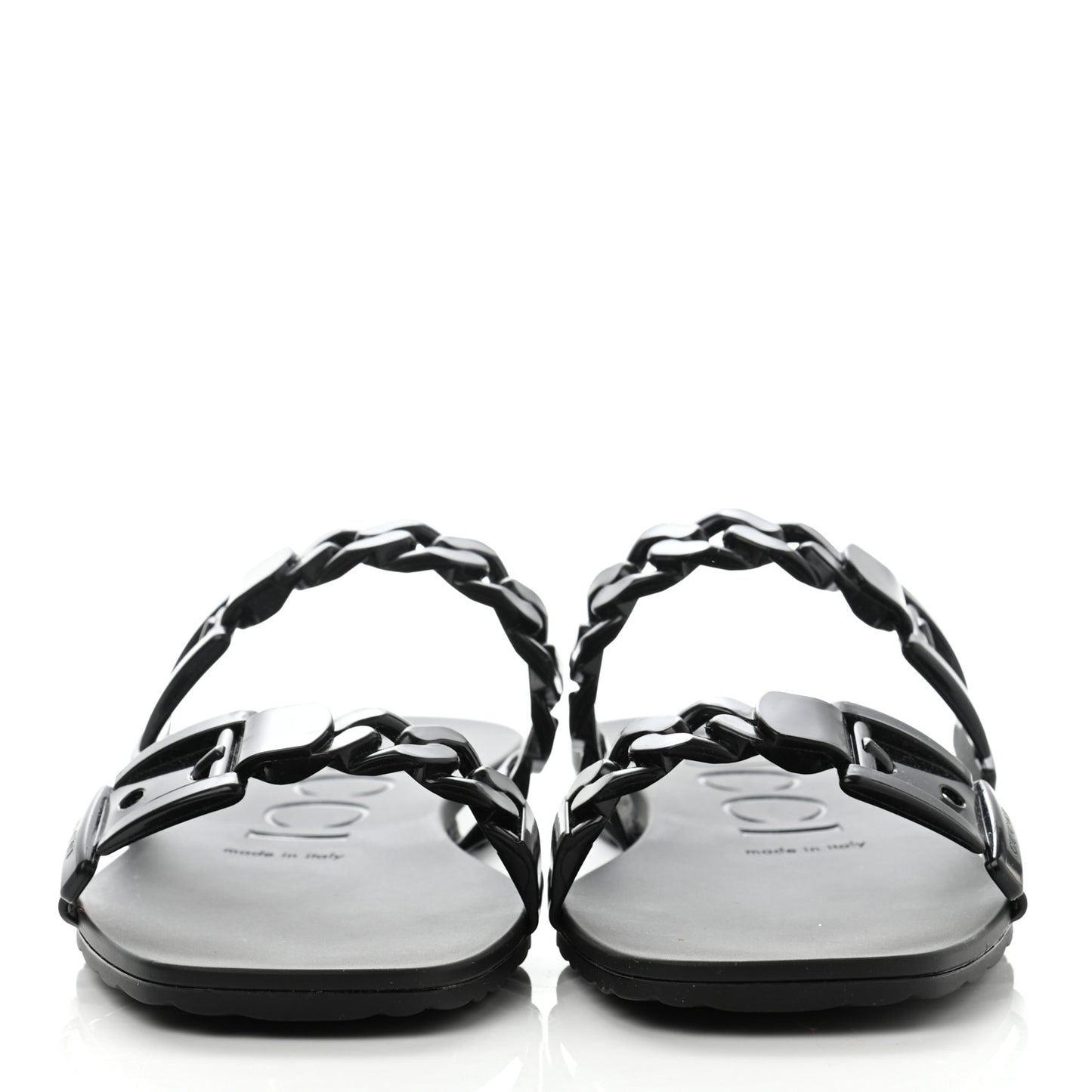Rubber Womens Slide Sandals 38 Black