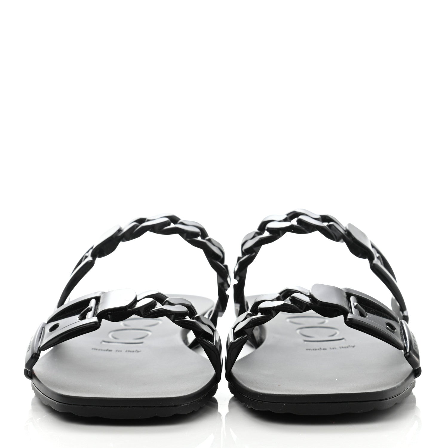 Gucci Rubber Womens Slide Sandals 38 Black 2 of 8