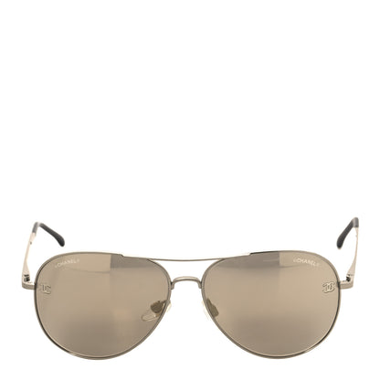 Chanel Aviator CC Sunglasses 4189-T-Q Gold 2 of 7