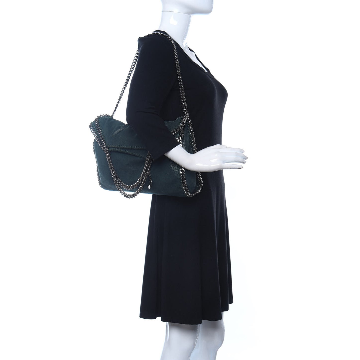 Shaggy Deer Falabella Fold Over Tote Green
