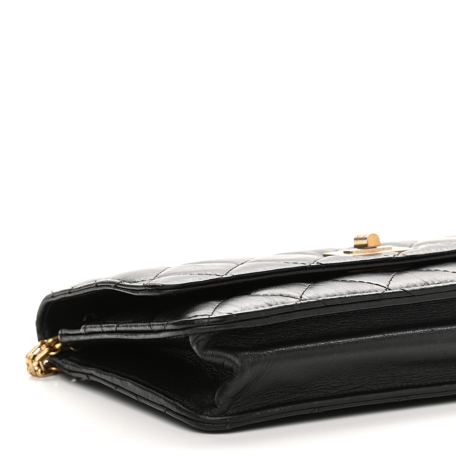 Chanel Aged Calfskin Quilted Reissue Wallet On Chain WOC Black 9 of 10