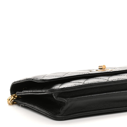 Chanel Aged Calfskin Quilted Reissue Wallet On Chain WOC Black 9 of 10