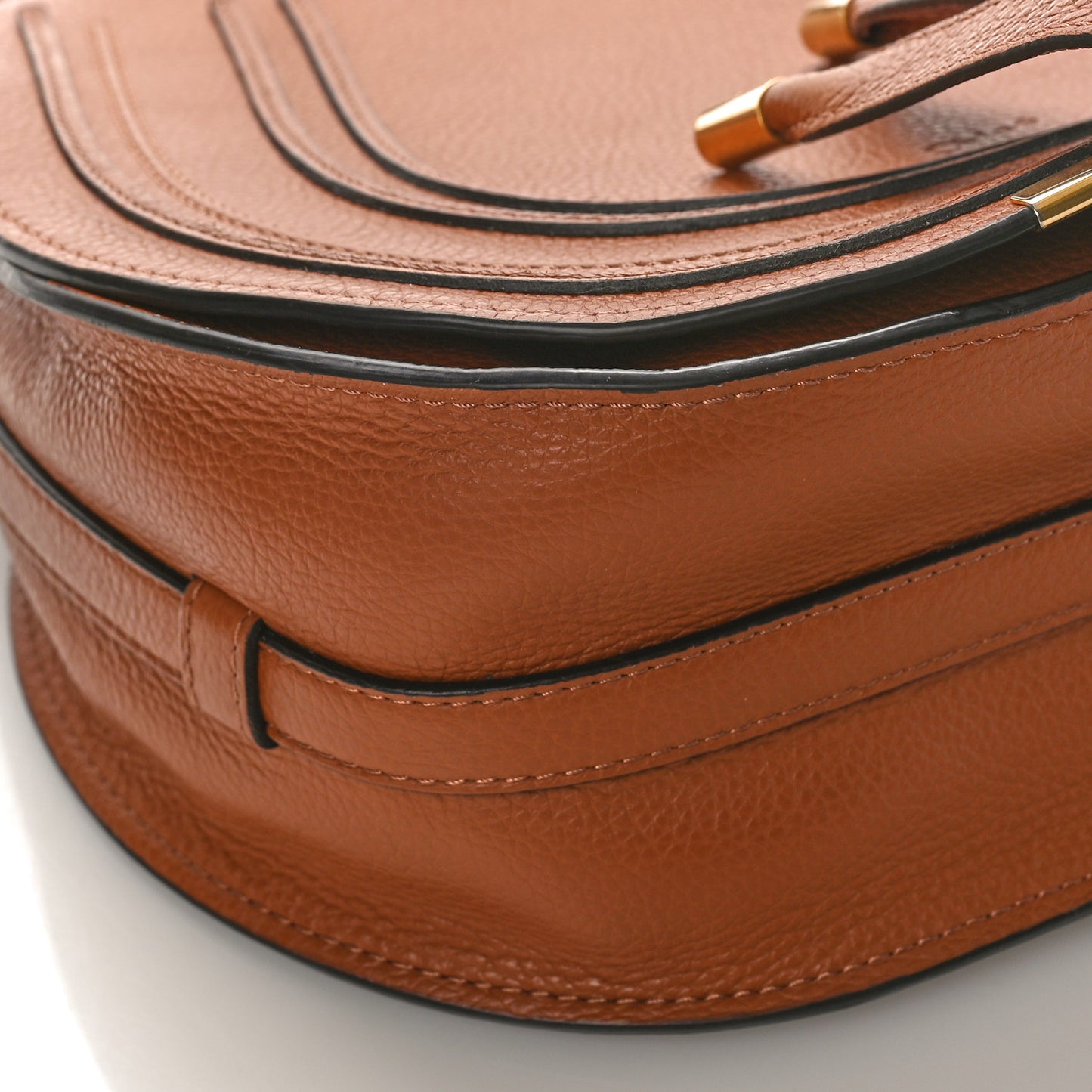 Calfskin Medium Marcie Round Crossbody Bag Tan