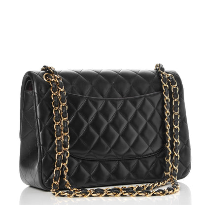 Chanel Lambskin Quilted Jumbo Double Flap Black 4 of 13