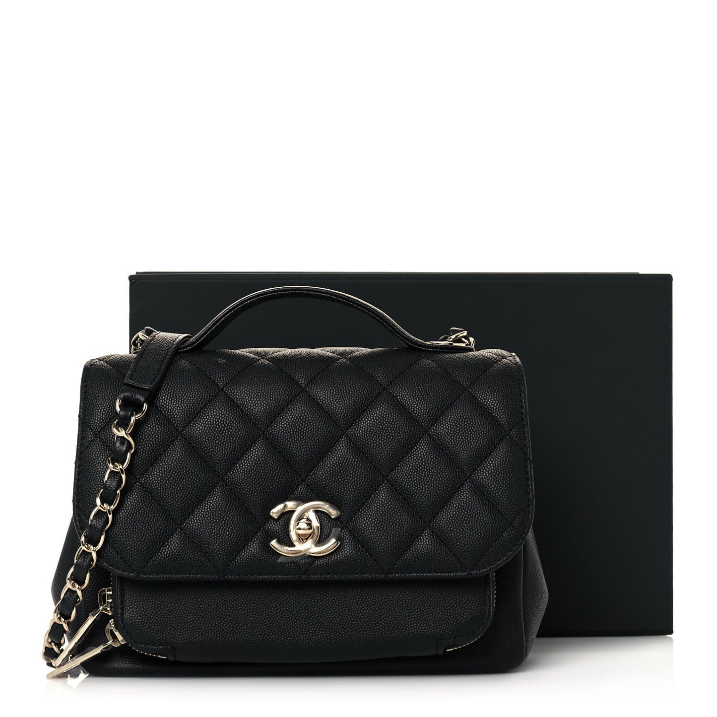 Caviar Quilted Medium Business Affinity Flap Black