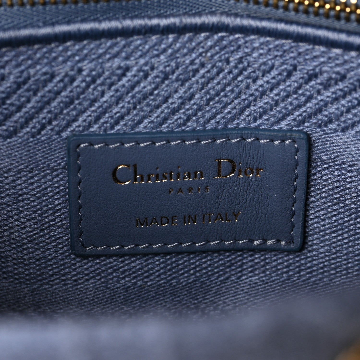 Christian Dior Canvas Embroidered Cannage Medium Lady D-Lite Blue 6 of 8
