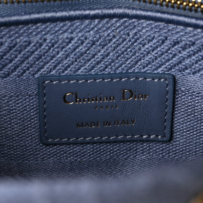 Christian Dior Canvas Embroidered Cannage Medium Lady D-Lite Blue 6 of 8