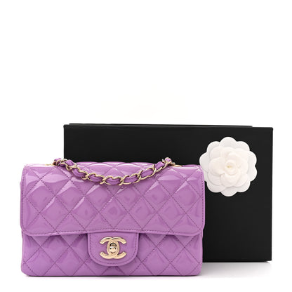 Chanel Patent Quilted Mini Rectangular Flap Purple 11 of 11