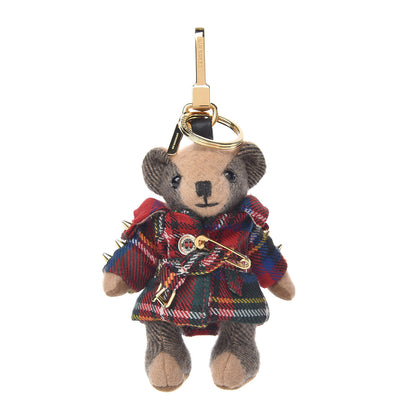 Burberry Cashmere Tartan Check Thomas Trench Teddy Bear Keychain Charm 1 of 2