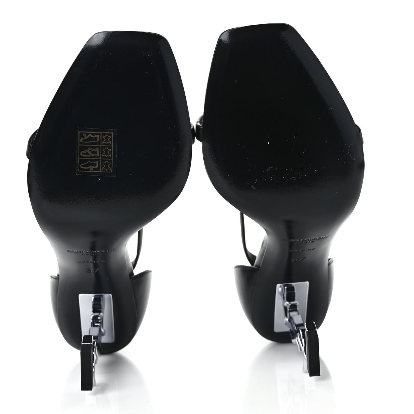 Calfskin Opyum 110 Sandals 37 Black Silver