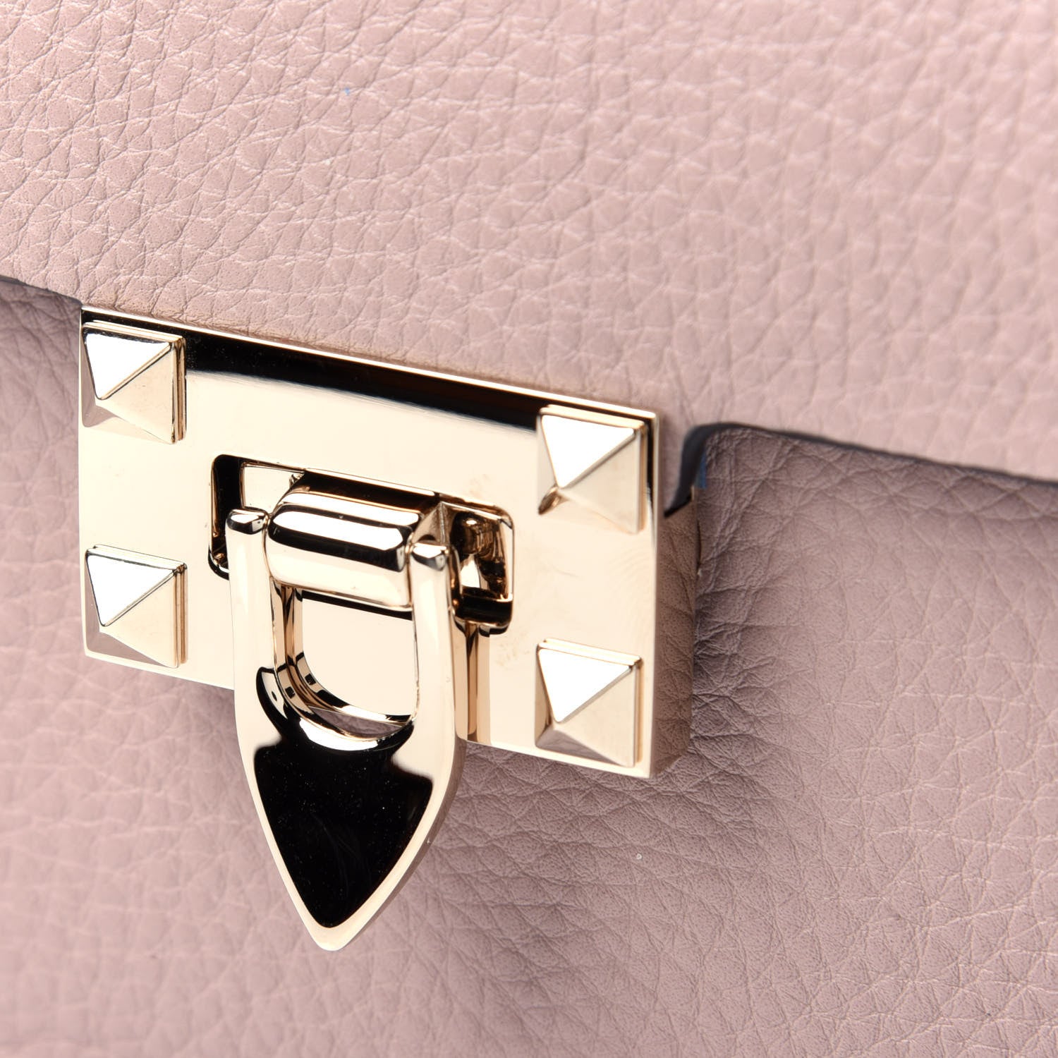 Valentino Garavani Pebbled Calfskin Small Rockstud Overlay Flap Shoulder Bag Poudre 11 of 12