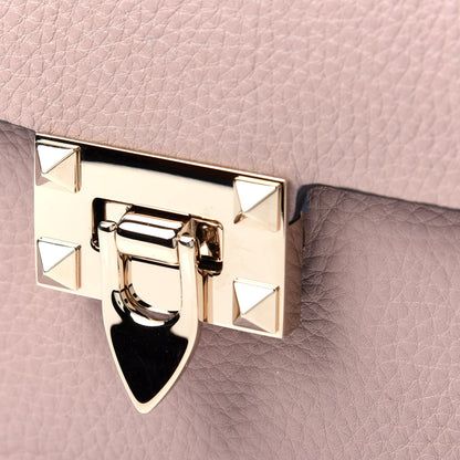 Valentino Garavani Pebbled Calfskin Small Rockstud Overlay Flap Shoulder Bag Poudre 11 of 12