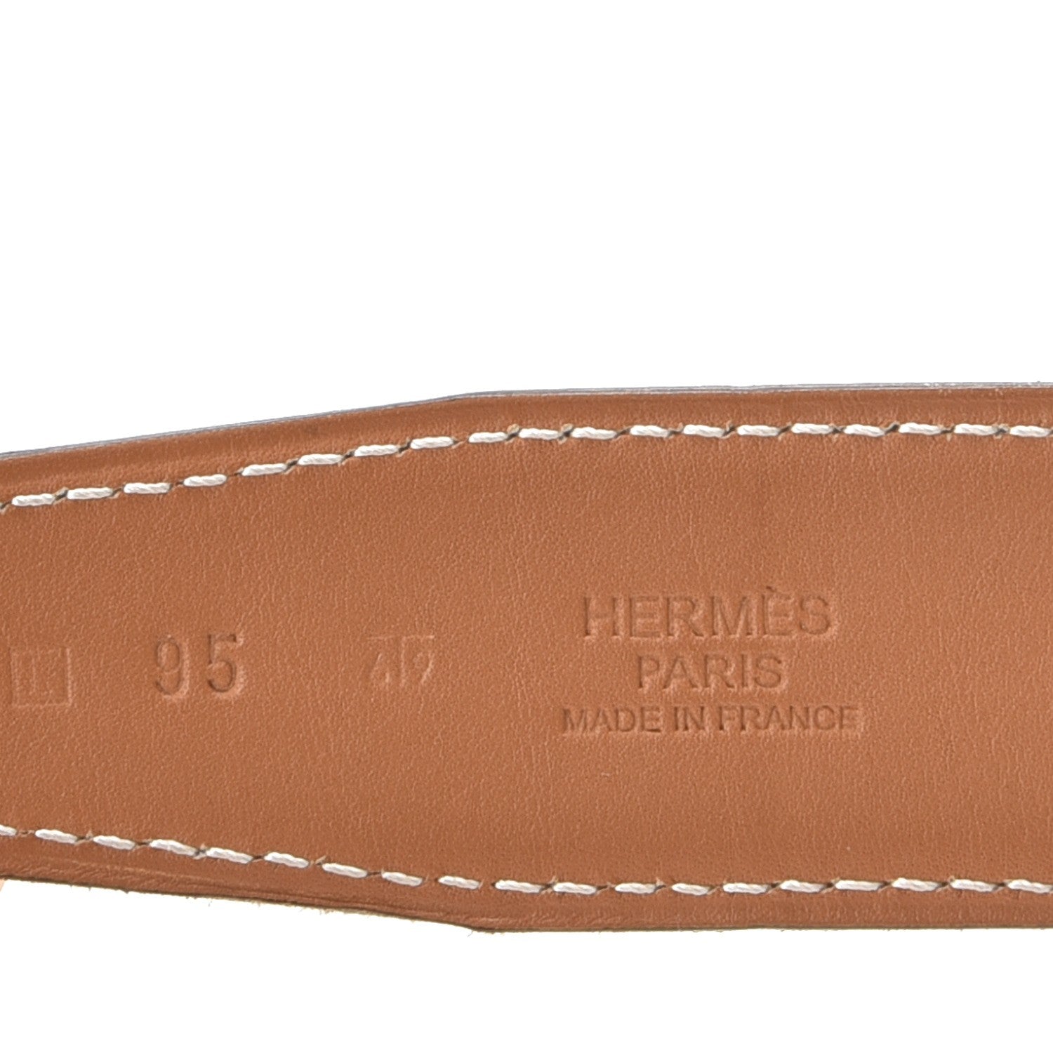 Hermes Chamonix Epsom Reversible 32mm Belt Strap 95 Gold Blanc 5 of 9