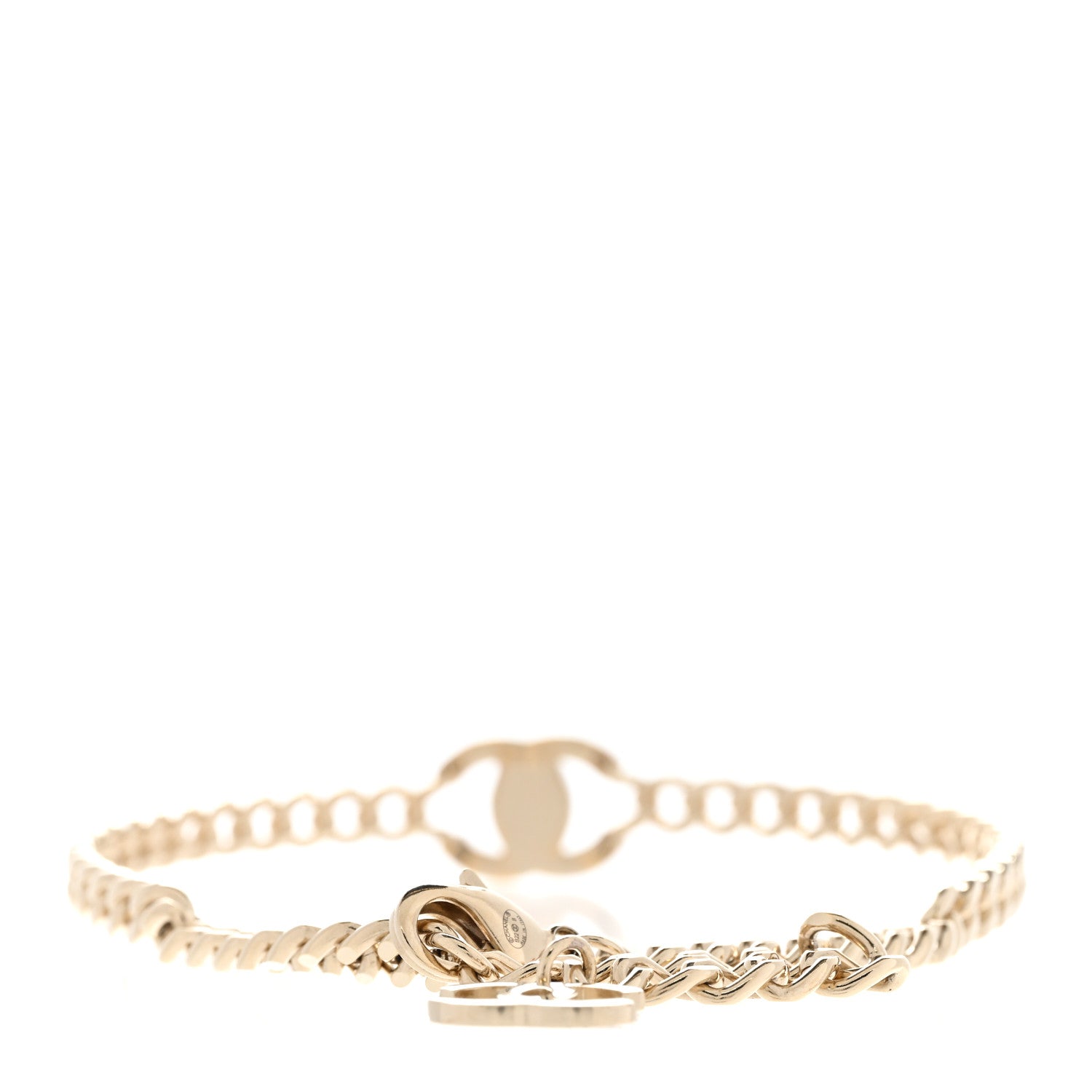 Chanel Crystal Chain Link CC Turnlock Choker Necklace Gold Silver 3 of 7