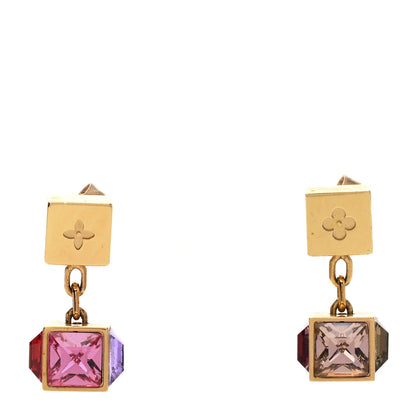 Louis Vuitton Swarovski Gamble Earrings Gold Multicolor 1 of 4