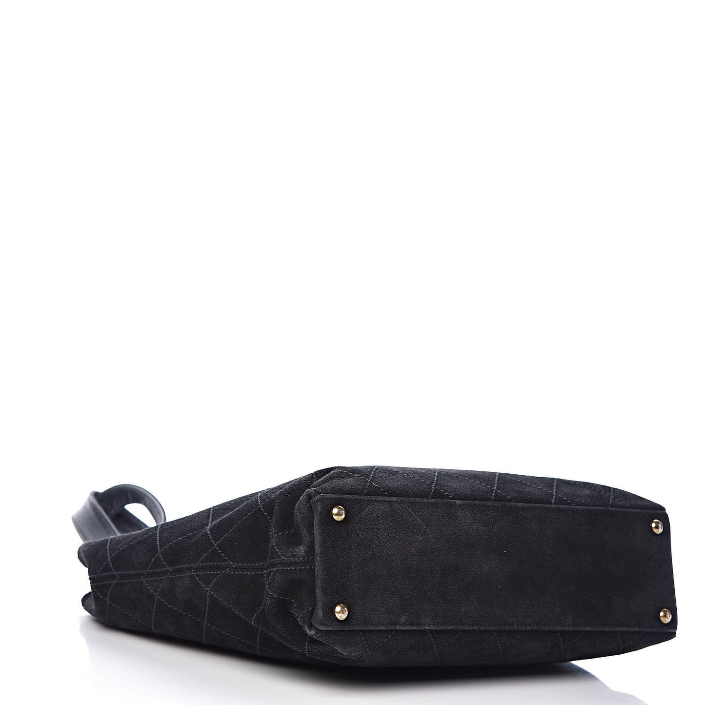 Iridescent Caviar Quilted Tote Black