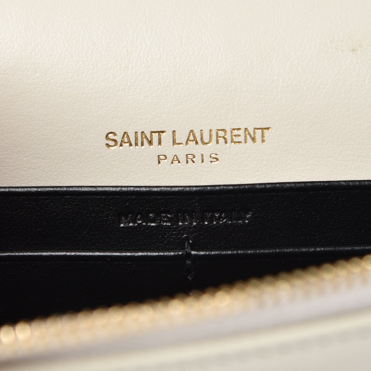 Calfskin Star Print Monogram Kate Tassel Chain Wallet White Gold