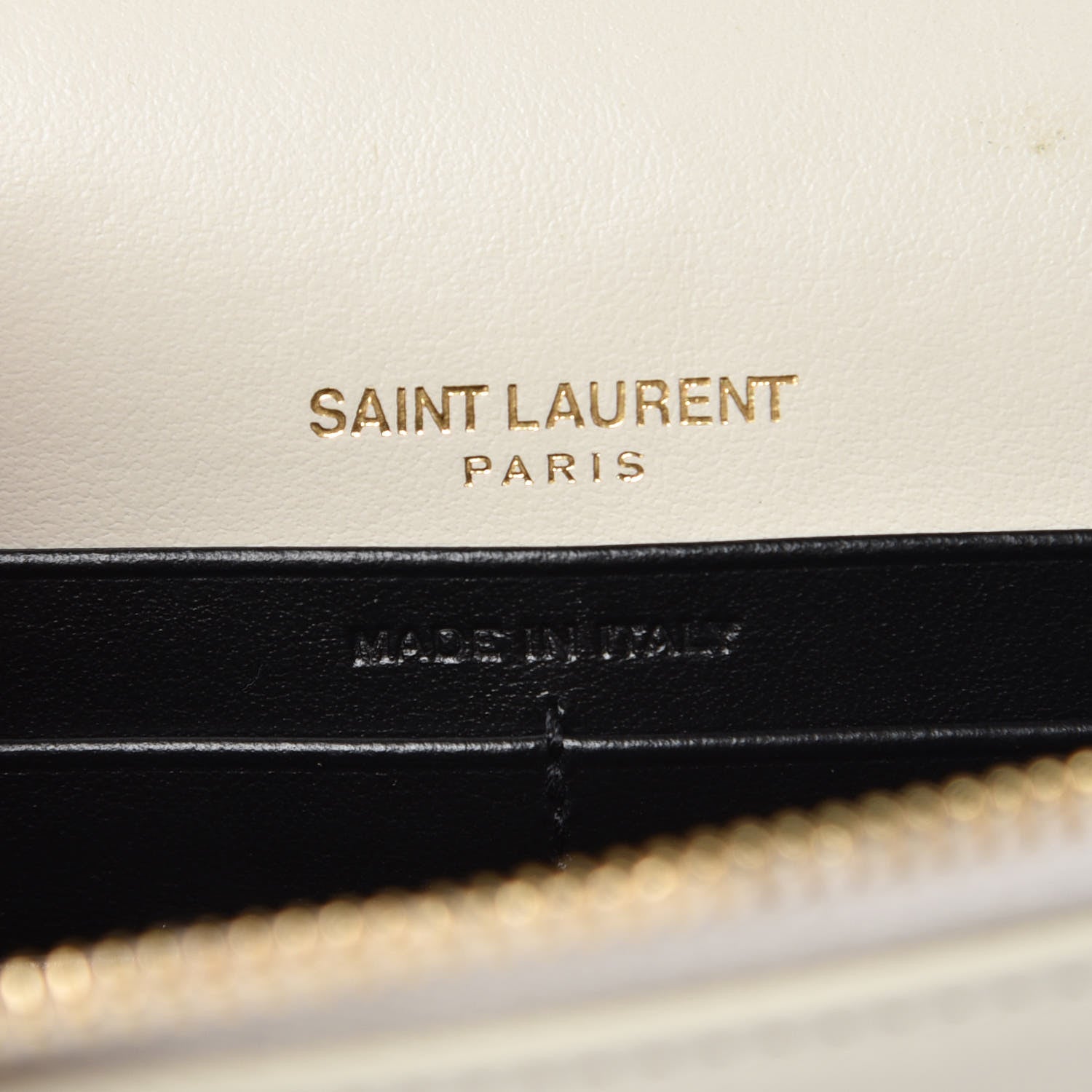 Saint Laurent Calfskin Star Print Monogram Kate Tassel Chain Wallet White Gold 6 of 7