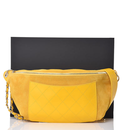 Chanel X PHARRELL WILLIAMS Suede Lambskin Oversized Waist Belt Bag Jaune Yellow 14 of 15