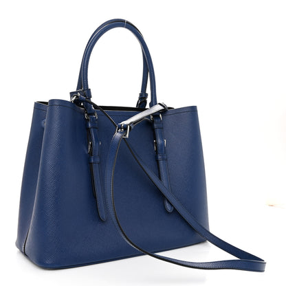 Prada Saffiano Cuir Small Double Handle Tote Inchiostro 3 of 9