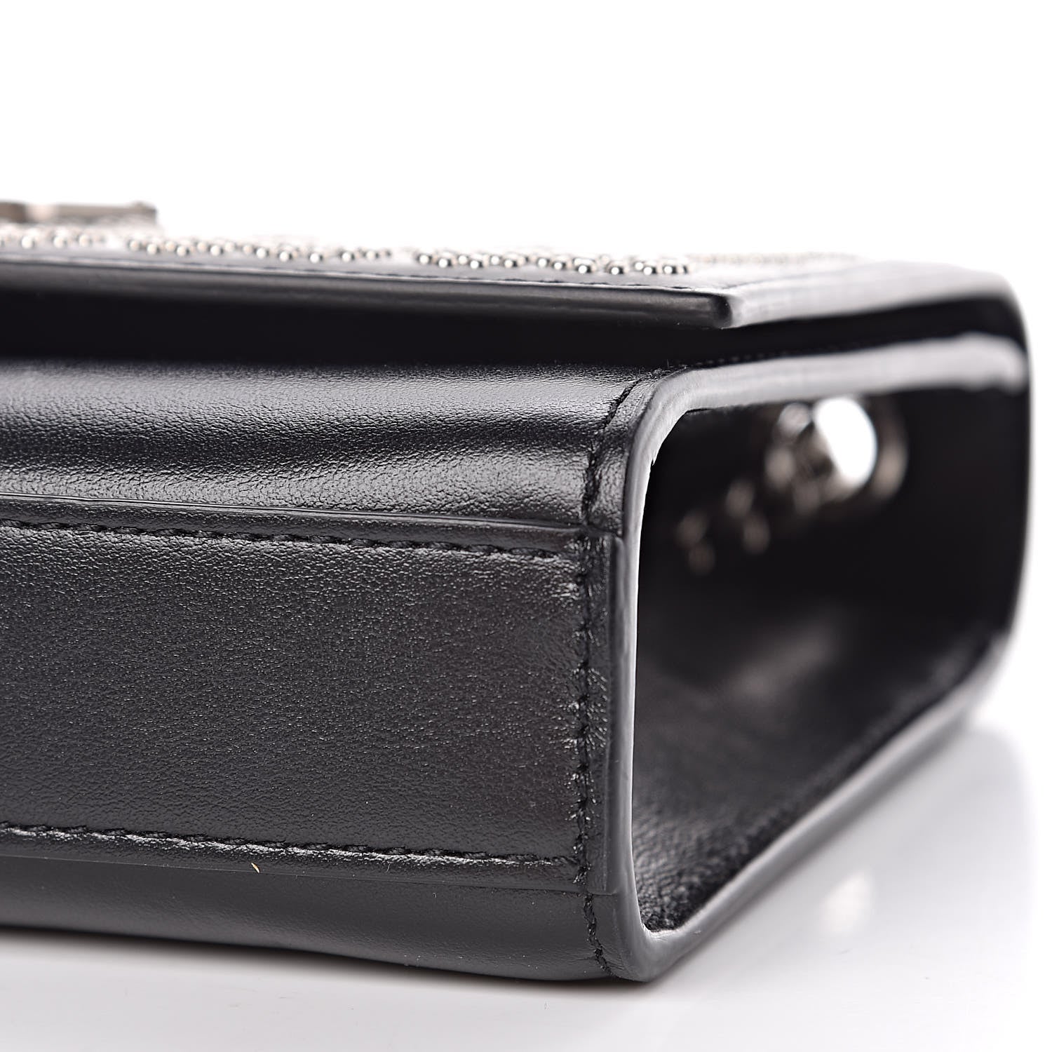 Saint Laurent Smooth Calfskin Heart Studded Small Monogram Kate Satchel Black 9 of 9