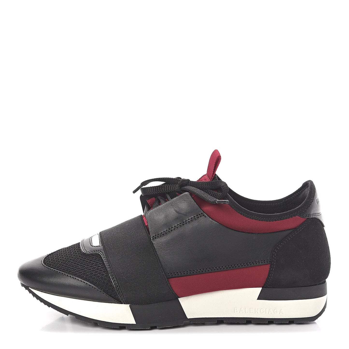 Calfskin Womens Race Runner Sneakers 39 Black Bordeaux