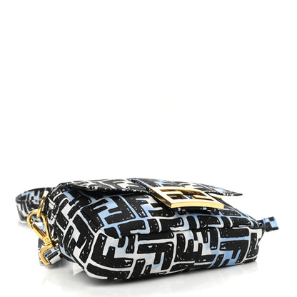 Fendi X JOSHUA VIDES Nylon FF Cloudy Mini Belt Baguette Bag White Celeste Black 4 of 10