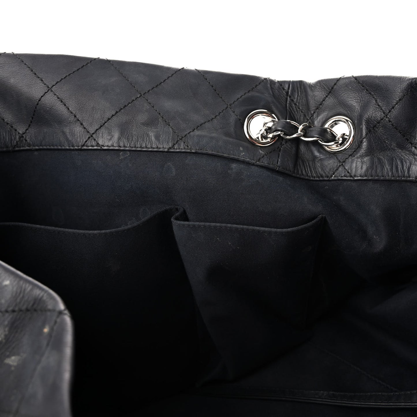 Calfskin Stitched Shoulder Bag Black