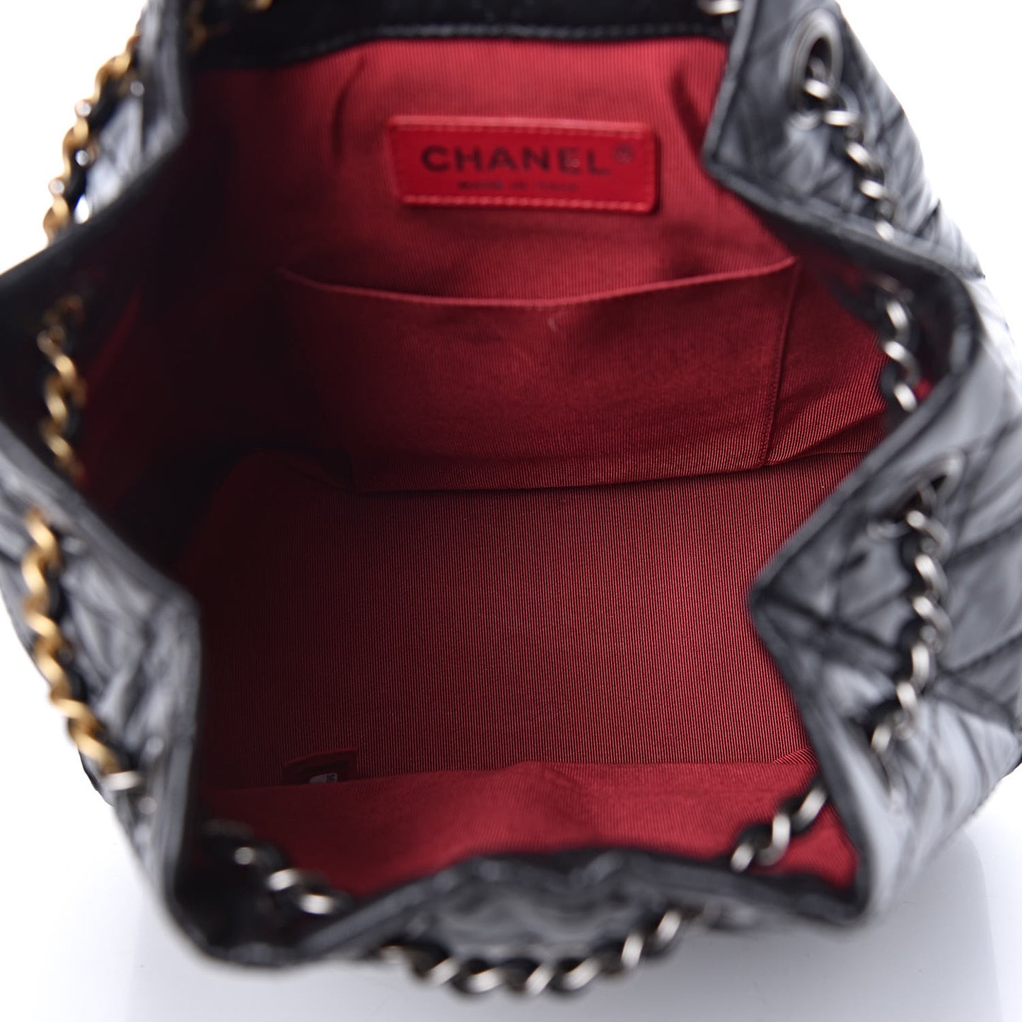 Aged Calfskin Quilted Small Gabrielle Backpack Black