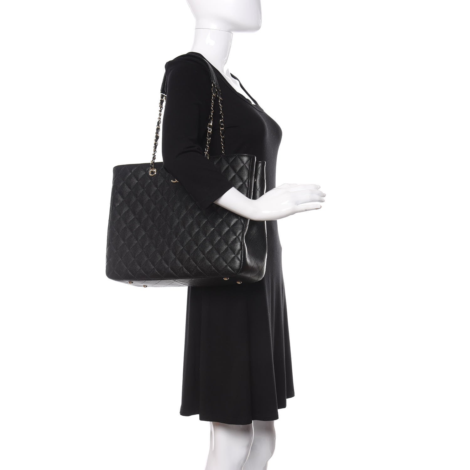 Chanel Caviar Quilted Large Shopping Tote Black 2 of 10