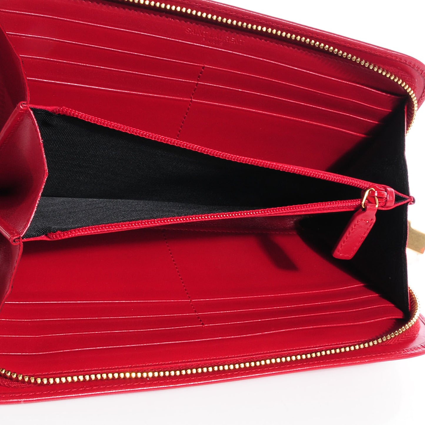Calfskin Zip Continental Wallet Rouge Orient